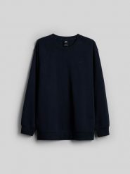 4F Bluza dresowa regular bez kaptura męska - granatowa L. Niebieskie bluzy 4F, l, bez wzorów, z bawełny, bez kaptura. Za 159.99 zł.