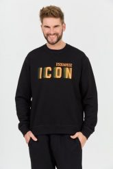 DSQUARED2 Czarna męska bluza Icon Blur Cool Fit Crewneck, Rozmiar M. Czarne bluzy Dsquared2, m, bez wzorów, bez kaptura. W wyprzedaży za 999.99 zł.