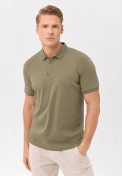 Koszulka polo O-VOLVI. Brązowe koszulki polo sportowe Volcano, l, bez wzorów, z bawełny, bez kołnierzyka, bez ramiączek. Za 109.99 zł.