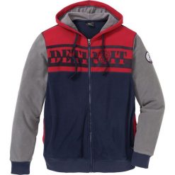 Bluza rozpinana z polaru z kapturem Regular Fit bonprix ciemnoniebiesko-dymny szary - ciemnoczerwony. Bluzy marki bonprix. Za 59.99 zł.