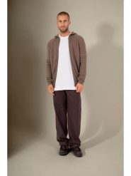 Perfect Cashmere Kaszmirowy kardigan "Eldo" w kolorze szarobrązowym rozmiar: L. Brązowe swetry rozpinane Perfect Cashmere, l, bez wzorów, z kaszmiru, bez kołnierzyka, bez ramiączek. Za 456.99 zł.