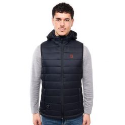 Podgrzewana kamizelka puchowa EVO bez rękawów. Czarne bluzy G-HEAT, na zimę, xl, bez wzorów, z puchu, z kapturem. Za 562.26 zł.