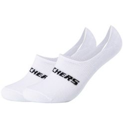 Skarpetki sportowe dla dorosłych 2PPK Mesh Ventilation Footies Socks. Białe skarpetki sportowe Skechers, bez wzorów, z bawełny. Za 29.99 zł.