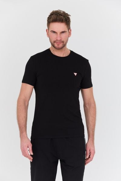 GUESS Czarny męski t-shirt Core Tee Str, Rozmiar S. Czarne t-shirty Guess, l, z aplikacjami, bez kołnierzyka, bez ramiączek. W wyprzedaży za 104.99 zł.