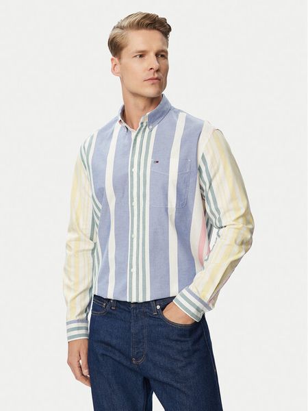 Tommy Jeans Koszula Oxford DM0DM23246 Kolorowy Relaxed Fit. Koszule Tommy Jeans, m, bez wzorów, z bawełny, bez kołnierzyka, bez ramiączek. Za 369.99 zł.