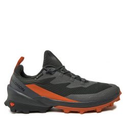 Trekkingi Salomon. Szare buty trekkingowe Salomon, bez wzorów, z gore-texu, bez zapięcia. Za 389.99 zł.