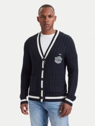 Guess Kardigan Z6YR01 Z1151 Granatowy Regular Fit. Niebieskie swetry rozpinane Guess, m, z aplikacjami, z wiskozy, bez kołnierzyka, bez ramiączek. Za 474.99 zł.