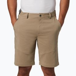 Spodenki trekkingowe męskie Columbia Tech Trail 221. Brązowe szorty Columbia, l, bez wzorów, sportowe. Za 149.99 zł.