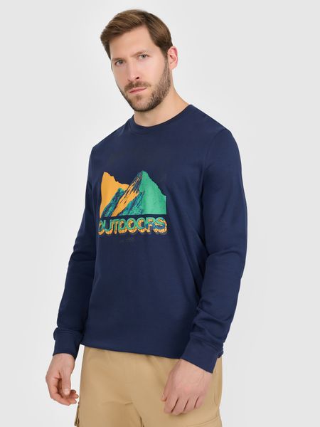 4F Longlseeve z nadrukiem męski - granatowy XXL. Niebieskie bluzki z długim rękawem 4F, m, bez wzorów, z bawełny, bez kołnierzyka, bez ramiączek. Za 149.99 zł.