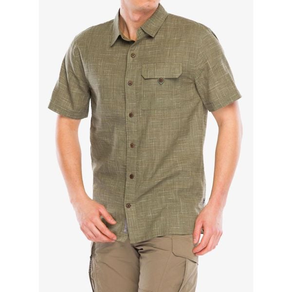 Koszula turystyczna męska Royal Robbins Hempline Spaced SS. Zielone koszule ROYAL ROBBINS, m, bez wzorów, bez kołnierzyka, bez ramiączek. Za 266.99 zł.