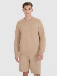 4F Bluza dresowa nierozpinana bez kaptura męska - beżowa M. Brązowe bluzy bez kaptura 4F, m, bez wzorów, z bawełny, bez kaptura. Za 129.99 zł.