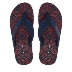 Japonki Tommy Hilfiger. Niebieskie japonki Tommy Hilfiger, bez wzorów. Za 169.99 zł.