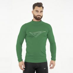 Koszulka termiczna treningowa IRONBOY LONG. Zielone bielizna termoaktywna Legea, m, bez wzorów, bez ramiączek. W wyprzedaży za 88.50 zł.