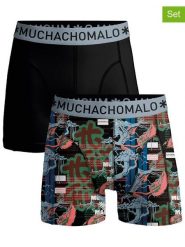 Muchachomalo Bokserki (2 pary) w kolorze czarnym ze wzorem rozmiar: L. Czarne bokserki MUCHACHOMALO, l, bez wzorów. Za 139.87 zł.