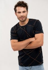 Bawełniana koszulka T-CAUSE. Brązowe t-shirty Volcano, m, bez wzorów, z bawełny, bez kołnierzyka, bez ramiączek. Za 69.99 zł.