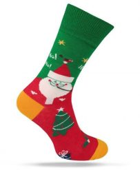 Świąteczne Skarpetki - Alties - Mikołaj z Fajką. Skarpety Alties, bez wzorów, z bawełny. Za 19.90 zł.