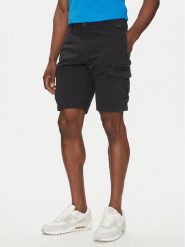 Napapijri Szorty materiałowe N-Deline NP0A4HOT Czarny Regular Fit. Czarne szorty Napapijri, m, bez wzorów, z bawełny. Za 319.99 zł.
