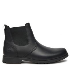 Sztyblety Timberland. Czarne botki sznurowane Timberland, bez wzorów, bez obcasa, bez zapięcia. Za 779.99 zł.
