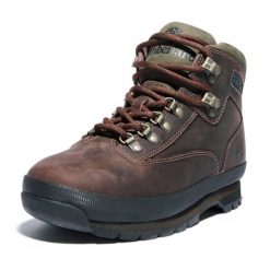 Buty męskie trekkingowe Timberland Euro Hiker Leather Md Brown. Brązowe trekkingi Timberland, bez wzorów, bez zapięcia. W wyprzedaży za 671.30 zł.
