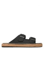 Tommy Hilfiger Espadryle Flex Jutte Hilfiger Lth Sandal FM0FM05646 Czarny. Czarne japonki Tommy Hilfiger, bez wzorów, ze skóry. Za 218.99 zł.
