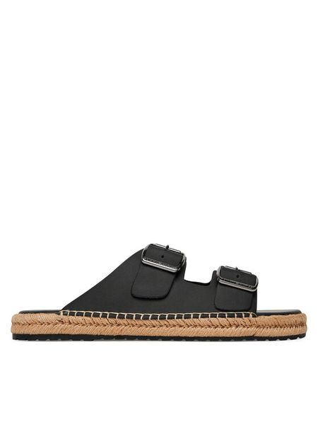 Tommy Hilfiger Espadryle Flex Jutte Hilfiger Lth Sandal FM0FM05646 Czarny. Czarne japonki Tommy Hilfiger, bez wzorów, ze skóry. Za 218.99 zł.