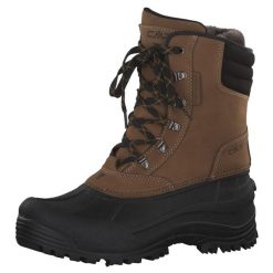 Buty zimowe męskie CMP Kinos WP. Brązowe buty turystyczne CMP, na zimę, bez wzorów, z materiału, bez zapięcia, outdoorowe. Za 421.25 zł.