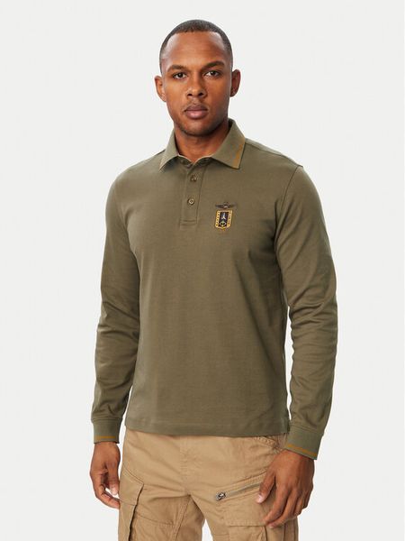 Aeronautica Militare Polo 262PO1940UJ00663 Khaki Regular Fit. Brązowe koszulki polo Aeronautica Militare, m, bez wzorów, z bawełny, bez kołnierzyka, bez ramiączek. Za 454.99 zł.