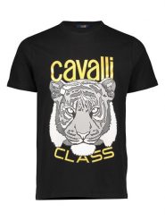 Cavalli CLASS Koszulka w kolorze czarnym rozmiar: XL. Czarne bezrękawniki Cavalli Class, xl, bez wzorów, z bawełny, bez kołnierzyka, bez ramiączek. Za 65.85 zł.
