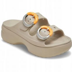 Sandały Dla Dorosłych Crocs Saturday Platform Dipped Buckle Sandal. Czerwone sandały Crocs, z materiału, bez zapięcia. Za 289.99 zł.