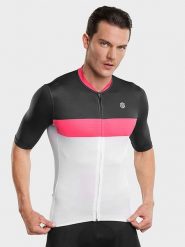 Siroko Koszulka kolarska "M3 Technique Pro" w kolorze różowo-czarno-białym rozmiar: M. Białe t-shirty sportowe SIROKO, bez wzorów, bez ramiączek, rowerowe. Za 137.10 zł.