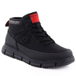 Botki męskie wysokie ocieplane trapery czarne Bugatti 341-AC239-5000. Czarne trapery Bugatti, z materiału, bez zapięcia. Za 449.99 zł.