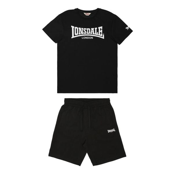 Zestaw Koszulka i Szorty Lonsdale Dunstan. Białe krótkie spodenki sportowe Lonsdale, m, bez wzorów, z dresówki. Za 263.00 zł.