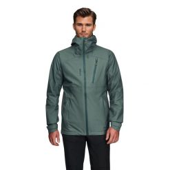 Kurtka męska 3 warstwowa Alpinus Nookat przeciwdeszczowa. Zielone kurtki Alpinus, l, bez wzorów, bez kaptura. Za 599.00 zł.