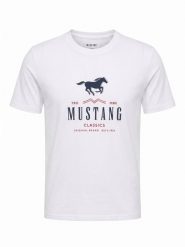 Męski T-Shirt Mustang Style Austin Bright White 1017270 2007. Białe t-shirty Mustang, m, bez wzorów, bez kołnierzyka, bez ramiączek. Za 69.99 zł.