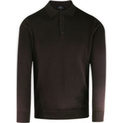 Sweter, Brązowy z Kołnierzykiem, Góra Rozpinana na Guziki, Jednokolorowy -EM Men's Accessories. Brązowe swetry rozpinane Em men's accessories, l, bez wzorów, z bawełny, bez kołnierzyka, bez ramiączek. Za 149.00 zł.