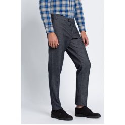 Trussardi - Spodnie. Niebieskie spodnie materiałowe TRUSSARDI, na co dzień, l, bez wzorów, z bawełny, casualowe. W wyprzedaży za 249.90 zł.