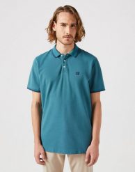 WRANGLER POLO SHIRT MĘSKA KOSZULKA POLO POLÓWKA HYDRO 112350405 W7FP017037. Koszulki polo Wrangler, l, bez wzorów, bez kołnierzyka, bez ramiączek. Za 109.99 zł.