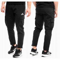 Adidas spodnie męskie dresowe sportowe dresy joggery Essentials. Czarne joggery i bojówki Adidas, m, bez wzorów, z dresówki, sportowe. Za 167.00 zł.
