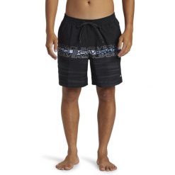 Szorty kąpielowe dla Mężczyzn EVERYDAY WORDBLOCK VOLLEY 17" Czarny. Czarne kąpielówki Quiksilver, m, bez wzorów, z materiału, klasyczne. Za 199.99 zł.