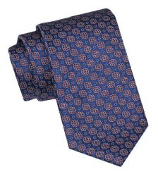 Krawat Męski, Klasyczny - ALTIES - Kwiatowe Grochy. Niebieskie krawaty i muchy Alties, bez wzorów, z tkaniny. Za 49.00 zł.