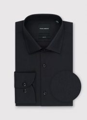 PAKO LORENTE - Czarna koszula męska. Czarne koszule Pako Lorente, m, bez wzorów, z bawełny, bez kołnierzyka, bez ramiączek. Za 299.99 zł.