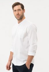 Bawełniana koszula, Regular Fit, K-BASTO. Białe koszule Volcano, m, bez wzorów, z bawełny, bez kołnierzyka, bez ramiączek. Za 159.99 zł.