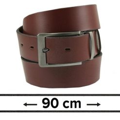 Pasek do Spodni Męski, Brązowy 90cm, Skórzany, Elegancki, Możliwość Skrócenia -ZET. Brązowe paski Zet, bez wzorów, ze skóry, eleganckie. Za 89.00 zł.