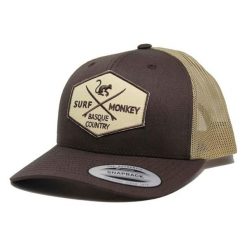 Czapka Trucker - 6 Paneli / Rozmiar uniwersalny (Brązowy/Czarny). Brązowe czapki z daszkiem SURF MONKEY, z aplikacjami. Za 179.95 zł.