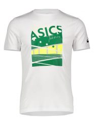Asics Koszulka funkcyjna w kolorze białym rozmiar: L. Białe t-shirty sportowe ASICS, bez wzorów, z materiału, bez ramiączek, outdoorowe. Za 87.81 zł.