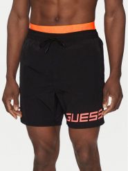 Guess Szorty kąpielowe F5GT12 WH1C2 Czarny Regular Fit. Czarne kąpielówki Guess, m, z aplikacjami, z syntetyku. Za 239.99 zł.