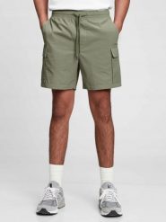 SPODENKI MĘSKIE KRÓTKIE CARGO BOJÓWKI GAP EASY CARGO PRZED KOLANO ZIELONE. Zielone joggery i bojówki GAP, l, bez wzorów, z bawełny, eleganckie. Za 258.25 zł.