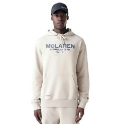 Oversize bluza z kapturem McLaren Racing. Brązowe bluzy z kapturem New Era, m, bez wzorów, z bawełny, z kapturem. Za 196.00 zł.