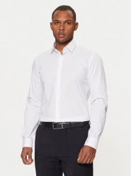 Calvin Klein Koszula K10K113846 Biały Slim Fit. Białe koszule CALVIN KLEIN, m, bez wzorów, z bawełny, bez kołnierzyka, bez ramiączek. Za 199.99 zł.