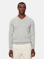 Tommy Hilfiger Sweter MW0MW14745 Szary Regular Fit. Szare swetry rozpinane Tommy Hilfiger, m, bez wzorów, z bawełny, bez kołnierzyka, bez ramiączek. Za 459.99 zł.